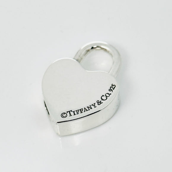 Tiffany & Co. Grandma Grandmother Heart Padlock Charm Pendant in 925 Silver