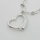 16" Tiffany Elsa Peretti Open Heart Pendant Necklace Oval Link - Sterling Silver-3