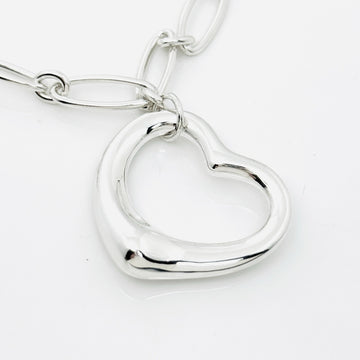 16" Tiffany Elsa Peretti Open Heart Pendant Necklace Oval Link - Sterling Silver