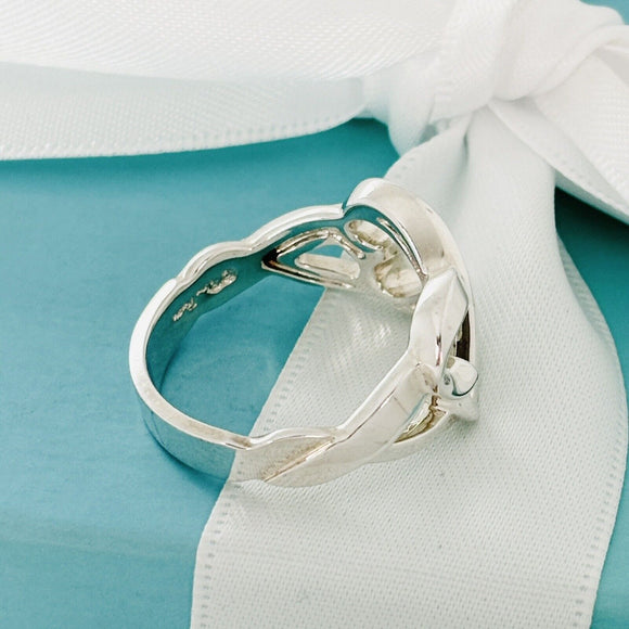 Size 8 Tiffany & Co Double Loving Hearts Ring in Silver by Paloma Picasso