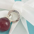 Tiffany Red Carnelian Fascination Ball Charm or Pendant in Sterling Silver-3
