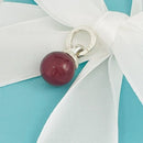 Tiffany Red Carnelian Fascination Ball Charm or Pendant in Sterling Silver-5