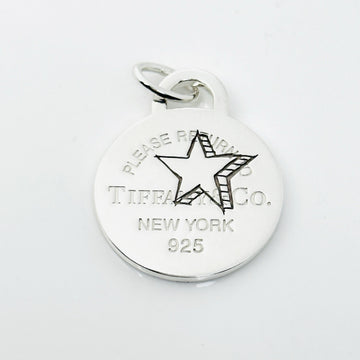 Return to Tiffany Etched Star Round Tag Pendant Charm in Sterling Silver