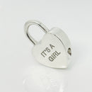 Tiffany & Co. It's A Girl Baby Heart Charm Padlock Lock or Pendant in Silver-2