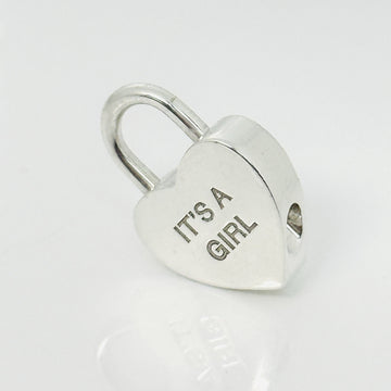 Tiffany & Co. It's A Girl Baby Heart Charm Padlock Lock or Pendant in Silver - 0