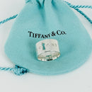 Size 4.5 Tiffany NY New York Keyhole Diamond Wide Band Ring in Sterling Silver-6