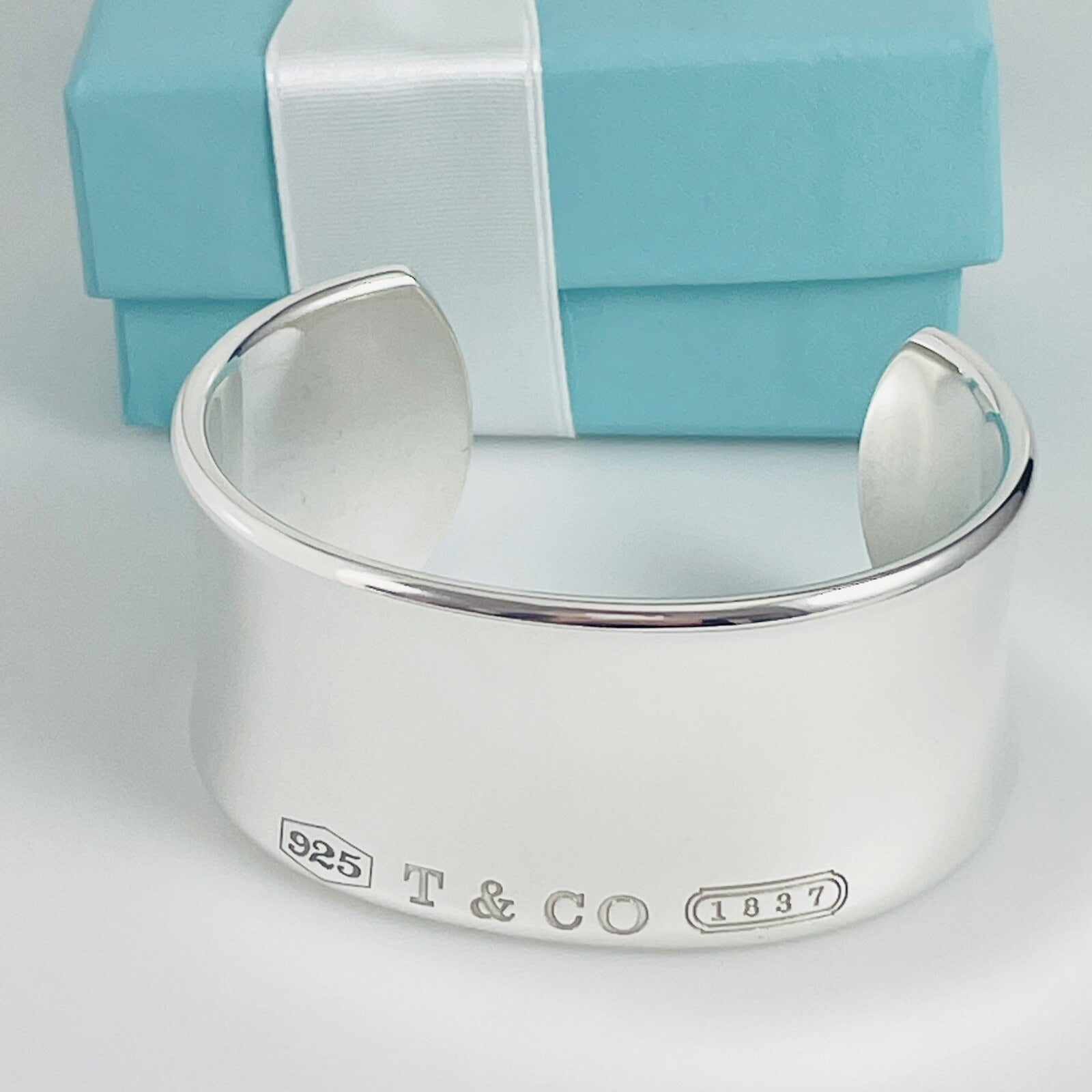 Medium 6.5" Tiffany & Co 1837 Extra Wide Cuff Bracelet in Sterling Silver
