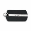 Tiffany & Co. T&CO Dog Tag Pendant in Black Titanium and 925 Sterling Silver-1