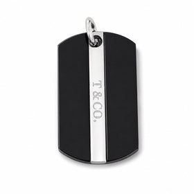 Tiffany & Co. T&CO Dog Tag Pendant in Black Titanium and 925 Sterling Silver - 0