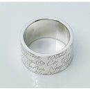 Size 4 Tiffany 727 Fifth Ave New York Notes Ring Wide Band in Sterling Silver-5