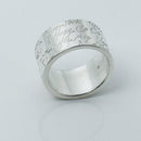 Size 4 Tiffany 727 Fifth Ave New York Notes Ring Wide Band in Sterling Silver-2