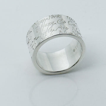 Size 4 Tiffany 727 Fifth Ave New York Notes Ring Wide Band in Sterling Silver - 0