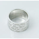 Size 4 Tiffany 727 Fifth Ave New York Notes Ring Wide Band in Sterling Silver-3