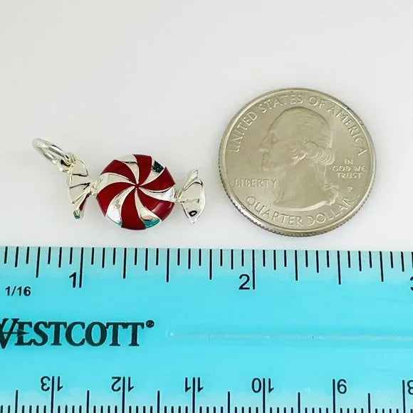 Tiffany Bon Bon Candy Charm in Red Enamel and Sterling Silver
