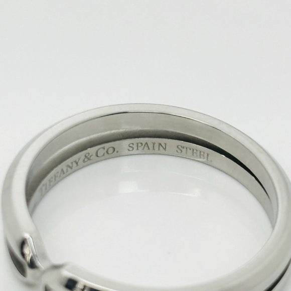 Size 11 Tiffany Zellige Ring by Paloma Picasso in Steel for Men Unisex