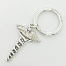 Tiffany & Co Caduceus Key Ring in Sterling Silver Doctor Keyring Keychain-1
