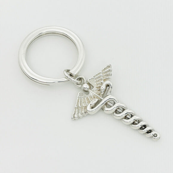 Tiffany & Co Caduceus Key Ring in Sterling Silver Doctor Keyring Keychain