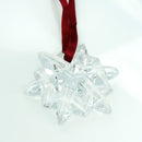 Tiffany Crystal Snowflake Christmas Tree Holiday Ornament with Red Ribbon-2