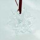 Tiffany Crystal Snowflake Christmas Tree Holiday Ornament with Red Ribbon-3