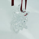 Tiffany Crystal Snowflake Christmas Tree Holiday Ornament with Red Ribbon-4