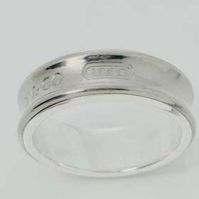 Size 10.5 Tiffany & Co 1837 Grey Titanium and Silver Ring Band Mens Unisex - 0