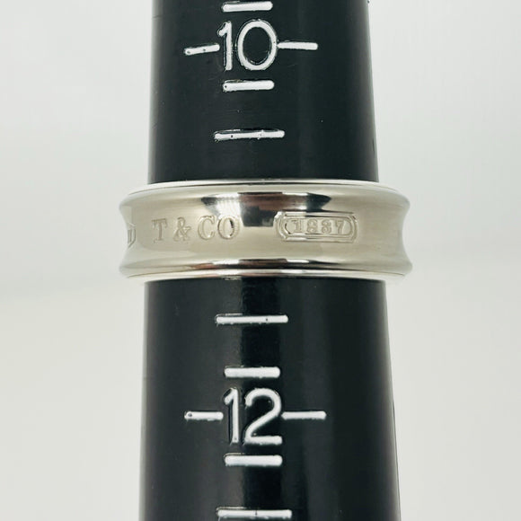 Size 10.5 Tiffany & Co 1837 Grey Titanium and Silver Ring Band Mens Unisex