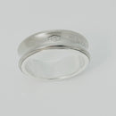Size 10.5 Tiffany & Co 1837 Grey Titanium and Silver Ring Band Mens Unisex-5