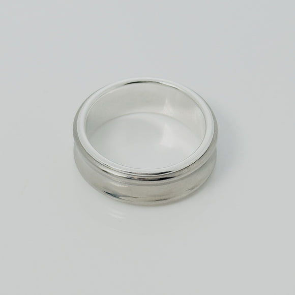 Size 10.5 Tiffany & Co 1837 Grey Titanium and Silver Ring Band Mens Unisex