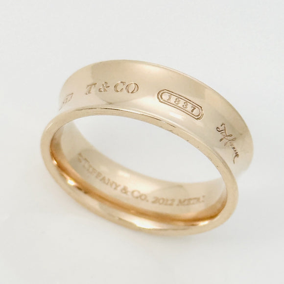 Size 8.5 Tiffany & Co 1837 Rubedo Wide Band Ring Concave