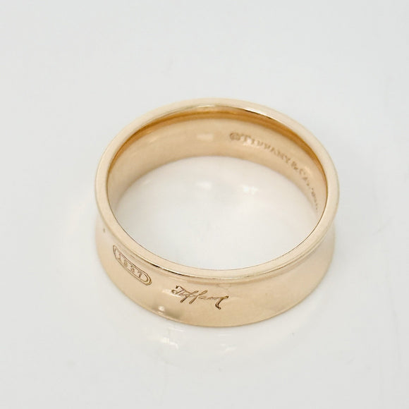 Size 8.5 Tiffany & Co 1837 Rubedo Wide Band Ring Concave