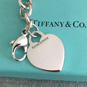Tiffany & Co Blank Heart Tag Charm Bracelet in Silver - 0