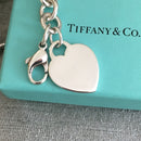 Tiffany & Co Blank Heart Tag Charm Bracelet in Silver-3