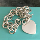Tiffany & Co Blank Heart Tag Charm Bracelet in Silver-4