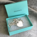 Tiffany & Co Blank Heart Tag Charm Bracelet in Silver-5