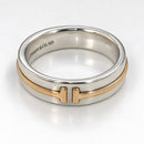 Tiffany & Co. Tiffany T  Silver and Yellow Gold Ring Size 10.75 Mens Unisex-1