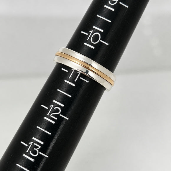 Tiffany & Co. Tiffany T  Silver and Yellow Gold Ring Size 10.75 Mens Unisex