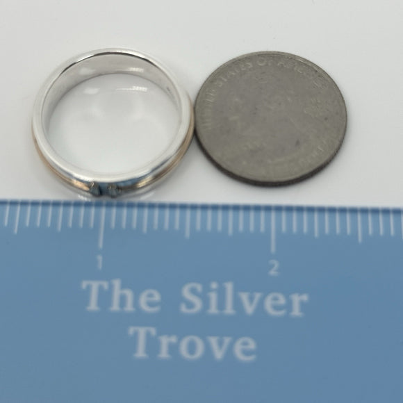 Tiffany & Co. Tiffany T  Silver and Yellow Gold Ring Size 10.75 Mens Unisex