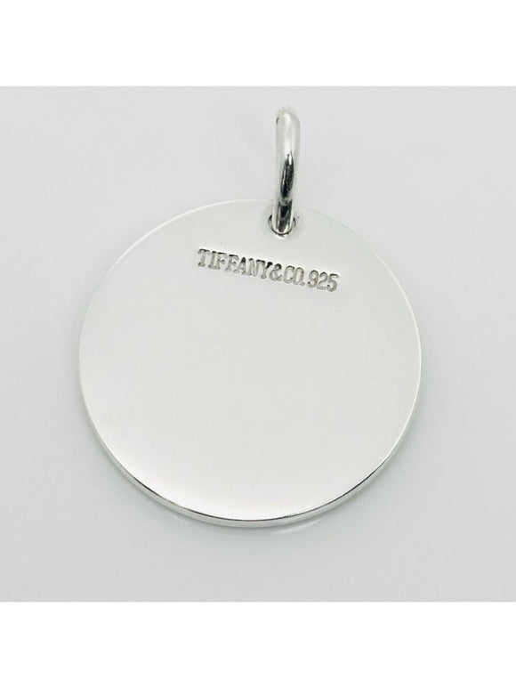 Tiffany & Co Round Tag Blank Engravable Pendant or Charm in Sterling Silver