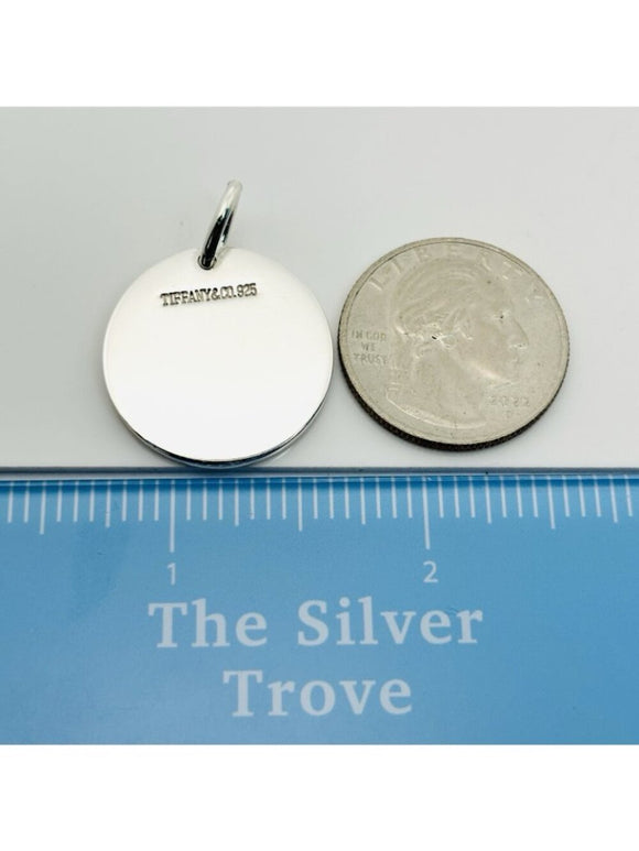 Tiffany & Co Round Tag Blank Engravable Pendant or Charm in Sterling Silver