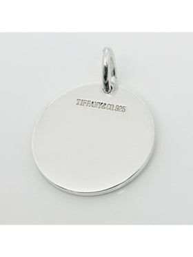 Tiffany & Co Round Tag Blank Engravable Pendant or Charm in Sterling Silver - 0