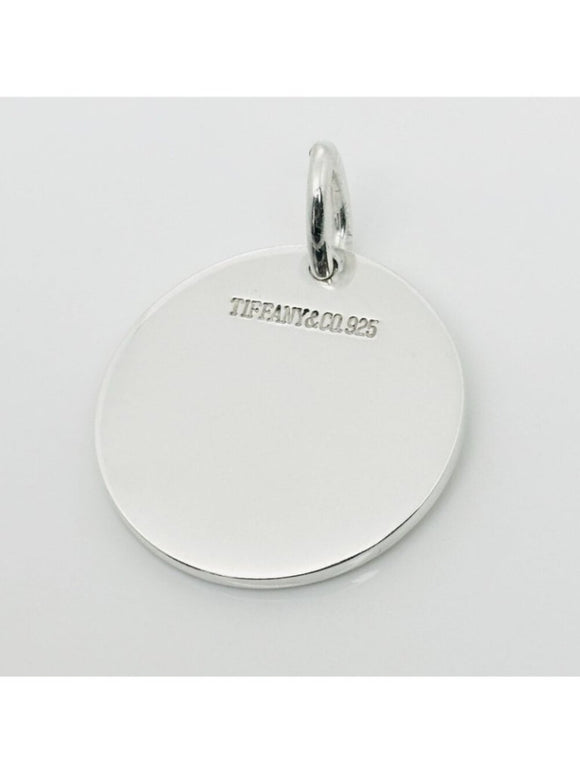 Tiffany & Co Round Tag Blank Engravable Pendant or Charm in Sterling Silver