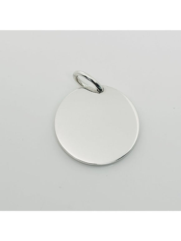 Tiffany & Co Round Tag Blank Engravable Pendant or Charm in Sterling Silver