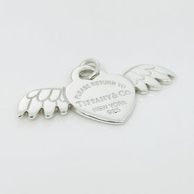 Return to Tiffany & Co. Winged Heart with Angel Wings Silver Charm or Pendant - 0