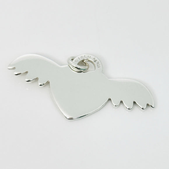 Return to Tiffany & Co. Winged Heart with Angel Wings Silver Charm or Pendant