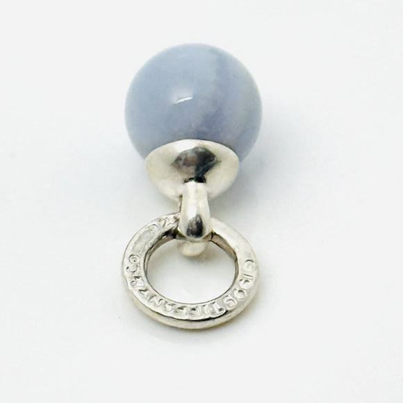 Tiffany & Co Blue Violet Chalcedony Fascination Ball Silver Charm or Pendant