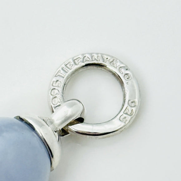 Tiffany & Co Blue Violet Chalcedony Fascination Ball Silver Charm or Pendant