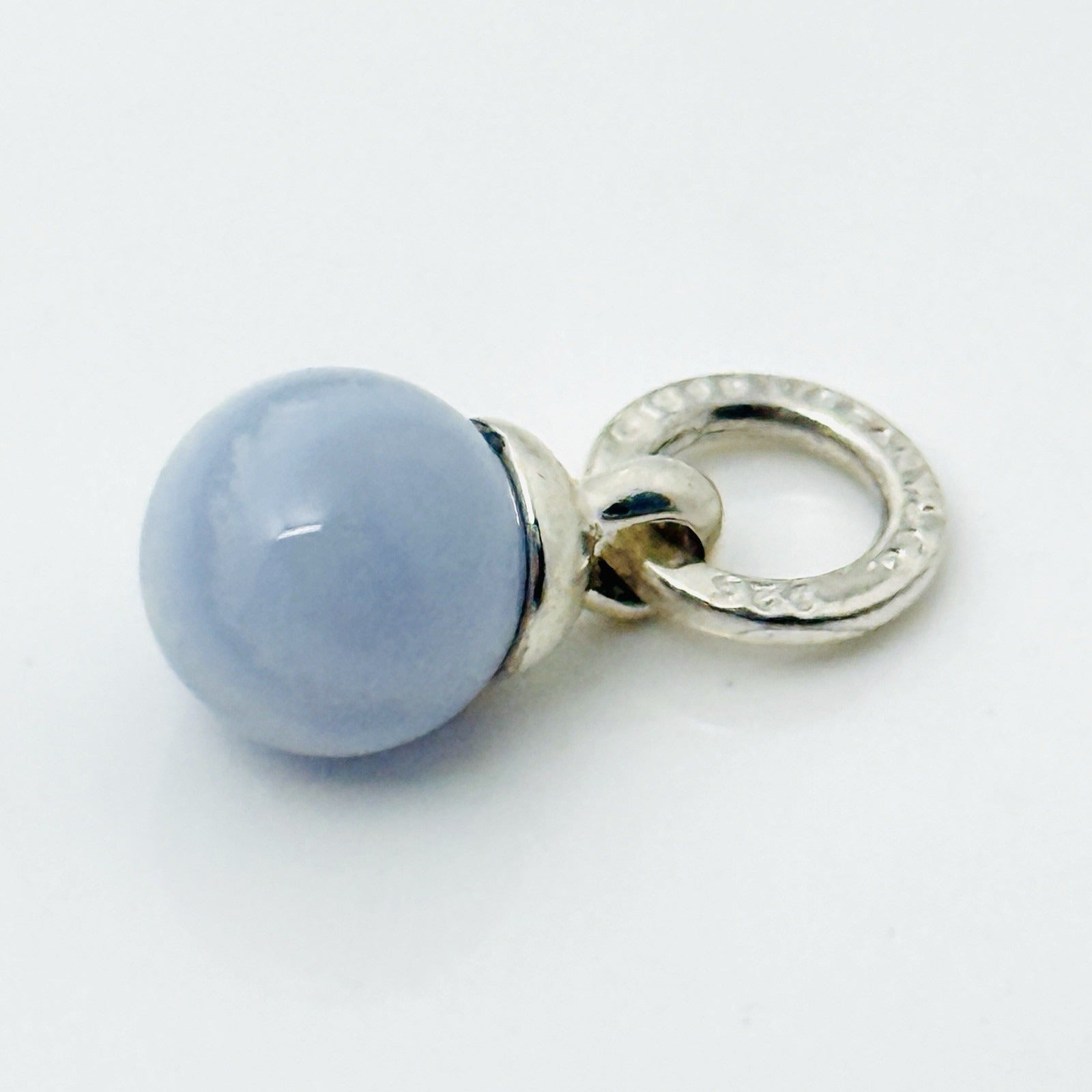 Tiffany & Co Blue Violet Chalcedony Fascination Ball Silver Charm or Pendant