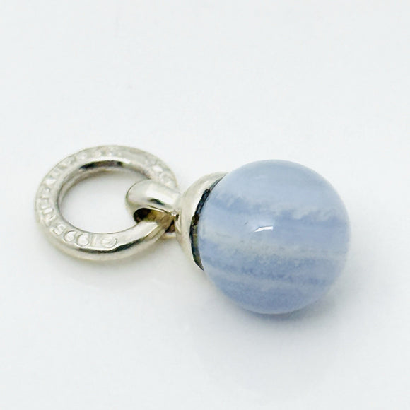 Tiffany & Co Blue Violet Chalcedony Fascination Ball Silver Charm or Pendant