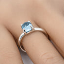 Size 7 Tiffany & Co Blue Topaz Sugar Stack Ring by Paloma Picasso in Silver-1