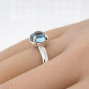 Size 7 Tiffany & Co Blue Topaz Sugar Stack Ring by Paloma Picasso in Silver-4
